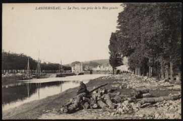 Landerneau. - Vue du port prise de la rive gauche