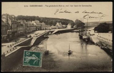 Landerneau. - Vue en hauteur du port et des quais