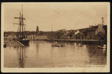 Landerneau. - Vue sur le port et le quai de Cornouaille