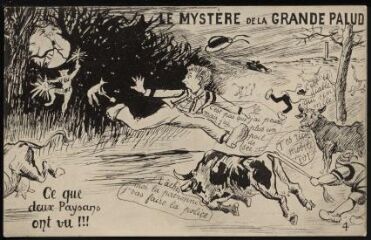La Forêt-Landerneau. - "Le mystère de la Grande Palud", dessin "Ce que deux paysans ont vu"