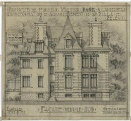 Villa Bélérit, transformation et agrandissement : facade vers le sud