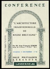 Conférence «  L’architecture traditionnelle de Basse Bretagne »