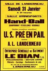 Hand-Ball championnat d'excellence, U.S.Pré En Pail conte A.L.Landerneau