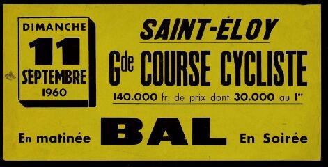 Grande course cycliste à Saint-Eloy