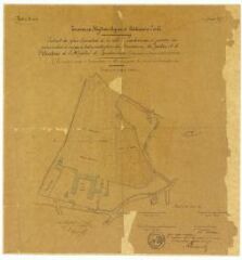 Plan du Jardin et de l’Oratoire de l’Hospice maritime de Landerneau, extrait du plan cadastral
