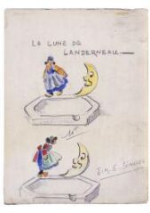 1 vue  - Dessin, projet pour un cendrier “La lune de Landerneau” (ouvre la visionneuse)