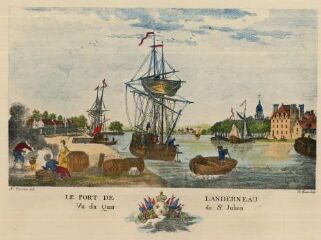 1 vue  - Eau forte \'Port de Landerneau vu du quai St Julien\' (ouvre la visionneuse)