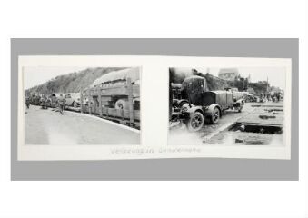 1 vue  - 2 photographies, convoi allemand en gare de Landerneau (Verladung in Landerneau) (ouvre la visionneuse)