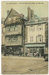 1 vue  - Carte postale, Landerneau - Vieilles maisons, place du marché (ouvre la visionneuse)