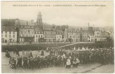 1 vue  - Carte postale, Landerneau, le pont de Rohan et le quai de Léon (ouvre la visionneuse)