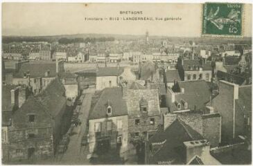 1 vue  - Carte postale, Landerneau, vue générale sur les quais, prise du clocher de l\'église Saint-Thomas (ouvre la visionneuse)