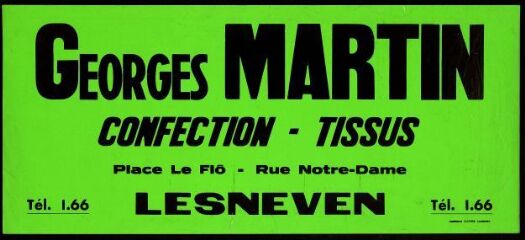 1 vue  - Georges Martin – Confection – Tissus – Lesneven (ouvre la visionneuse)