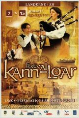 1 vue Festival Kann Al Loar.- Affiche 2001 : jeunes sonneurs et jeunes danseurs, Dalh mad et Pont de Rohan. 7 au 15 juillet
