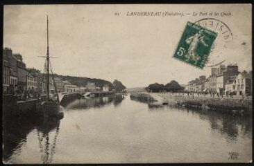 1 vue  - Landerneau. - Vue du port et des quais (ouvre la visionneuse)