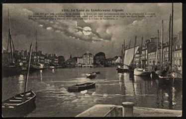 1 vue  - Landerneau. - La légende de la lune, vue sur le port et le pont de Rohan (ouvre la visionneuse)