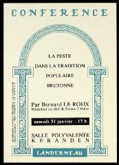1 vue Conférence « La peste dans la tradition populaire bretonne »