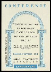 1 vue Conférence «  Toiles et enclos paroissiaux dans le Léon du XVIe au XVIIIe siècle »
