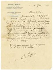 1 vue Correspondance du Docteur A. Tanguy relative à la visite médicale du 04/06/1937