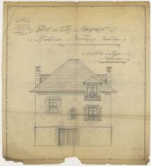 1 vue  - Projet de villa à Brignogan, M. Bertaud, plan de la façade arrière (ouvre la visionneuse)
